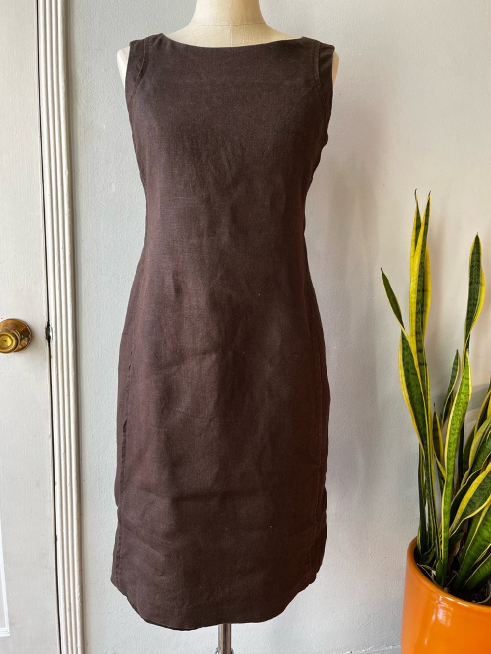 Talbots• Brown Irish Linen Sheath Dress• Sz 6P